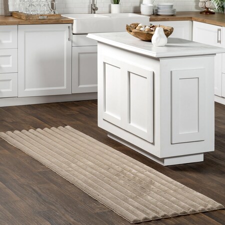Nuloom Kai Stripe Faux Rabbit Machine Washable Area Rug 2ft 6in x 8ft HJWR03C-2608